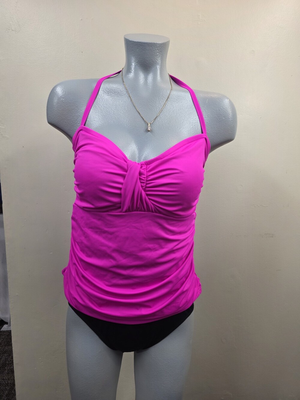 Suddenly Slim by Catalina One Piece Swimsuit tanki Size M HOT PINK /BLACK